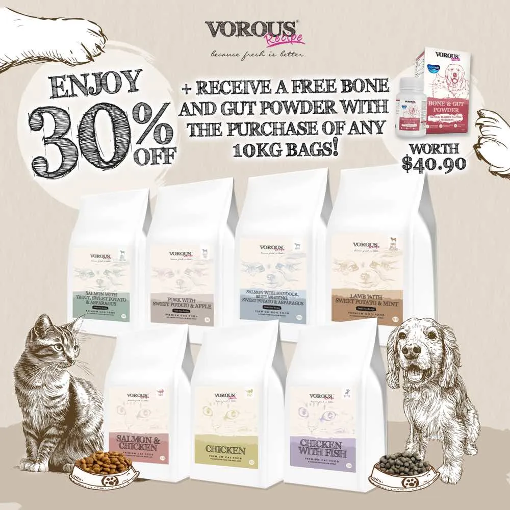 '30% OFF FREE GIFT': Vorous Salmon & Chicken With Rice Adult Dry Cat Food