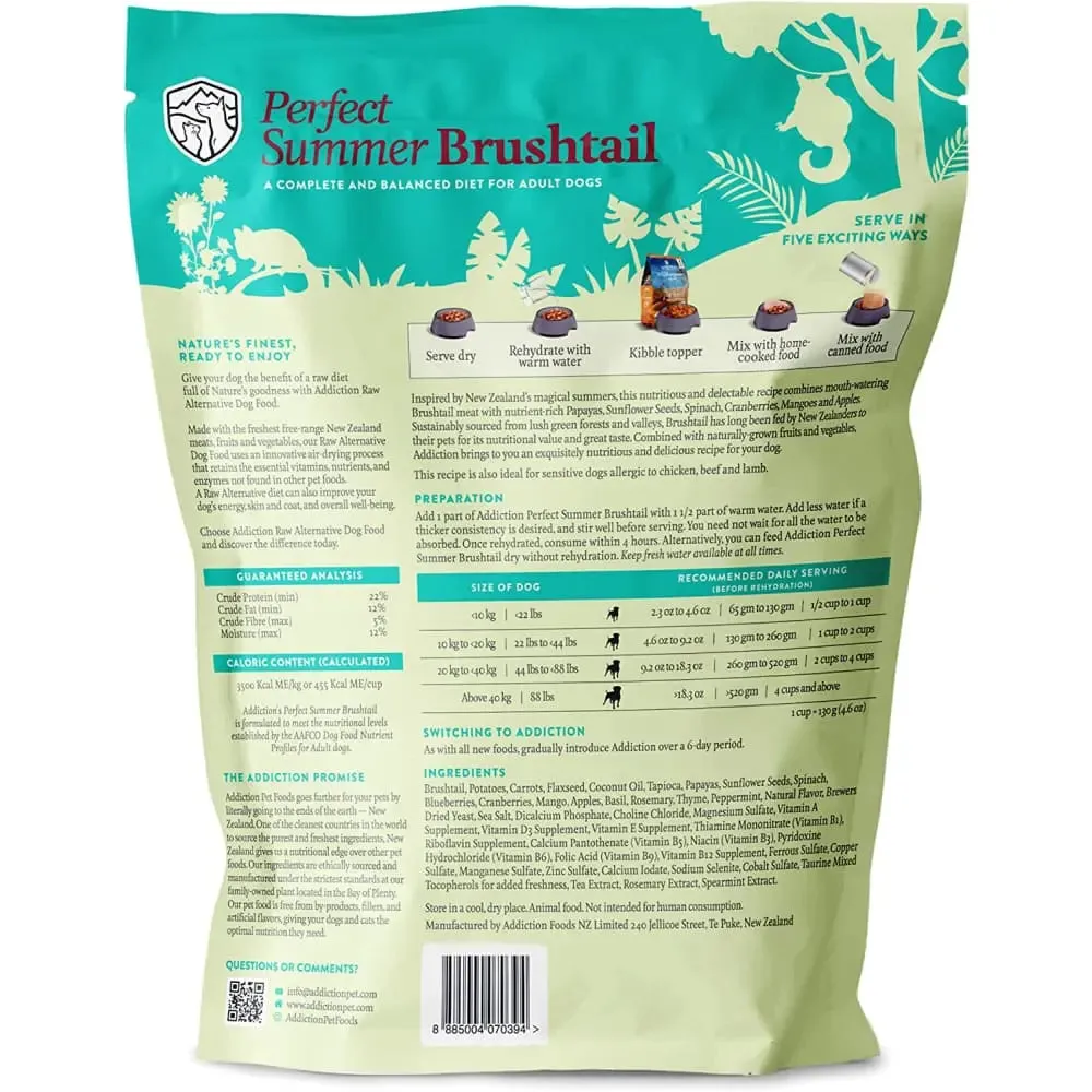 Addiction Perfect Summer Brushtail Raw Alternative Gently Air Dried Dog Food