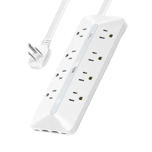 Anker Flat Plug Power Strip, 12-in-1 USB-C Power Strip with 8 AC, 2 USB-C, and 2 USB-A Ports, 5 feet Extension Cord, Slim Desk Charging Station, 900J Surge Protection, 35W Max for Home, Office, Dorm
