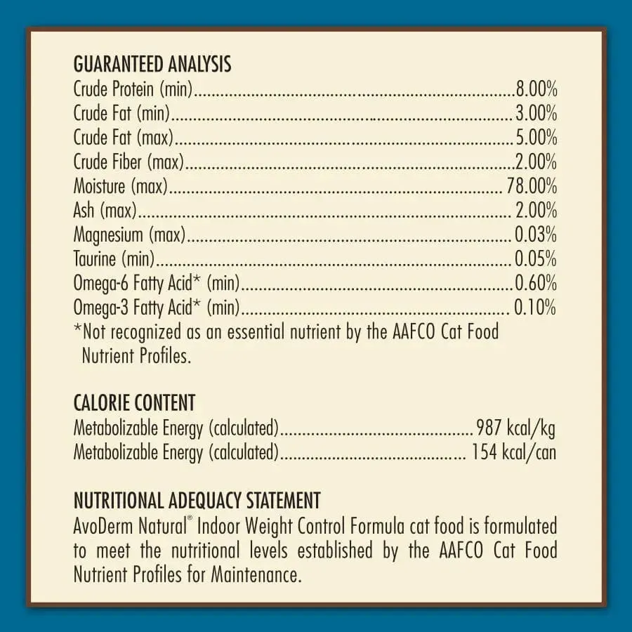AvoDerm Natural Indoor Weight Support Recipe Wet Cat Food