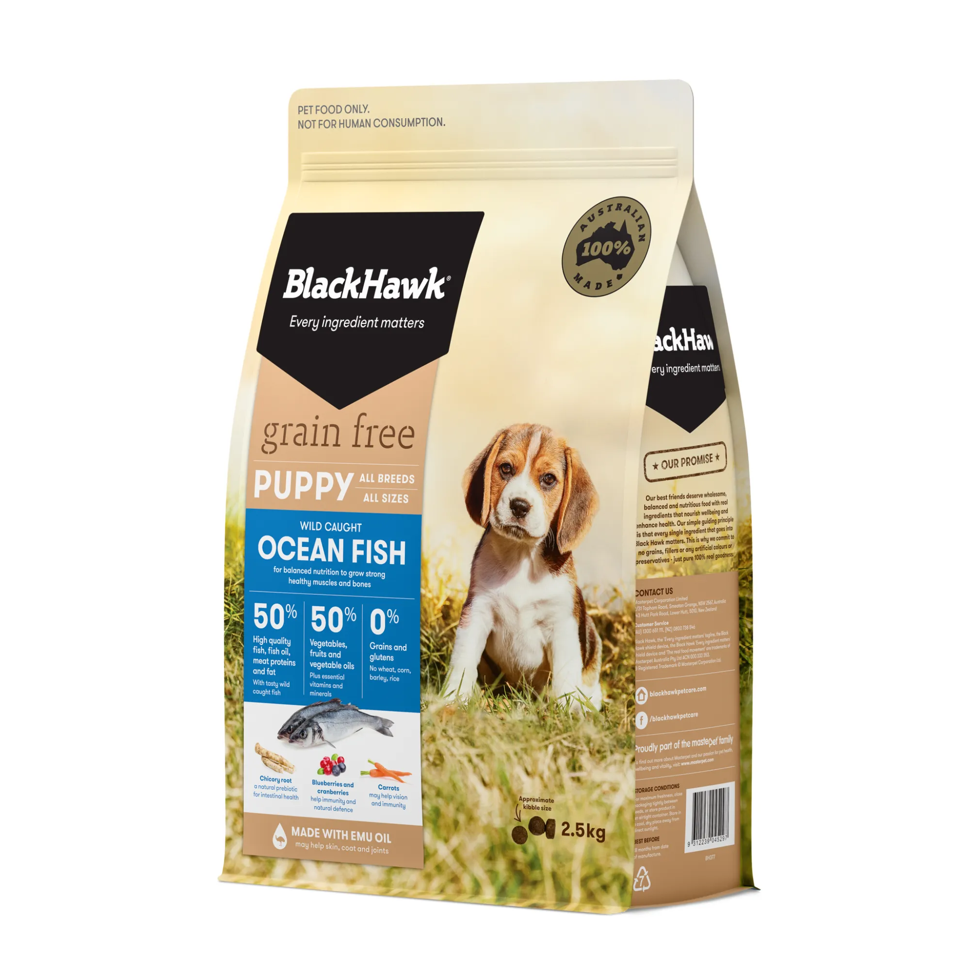 Black Hawk Puppy Grain Free Ocean Fish Dry Dog Food