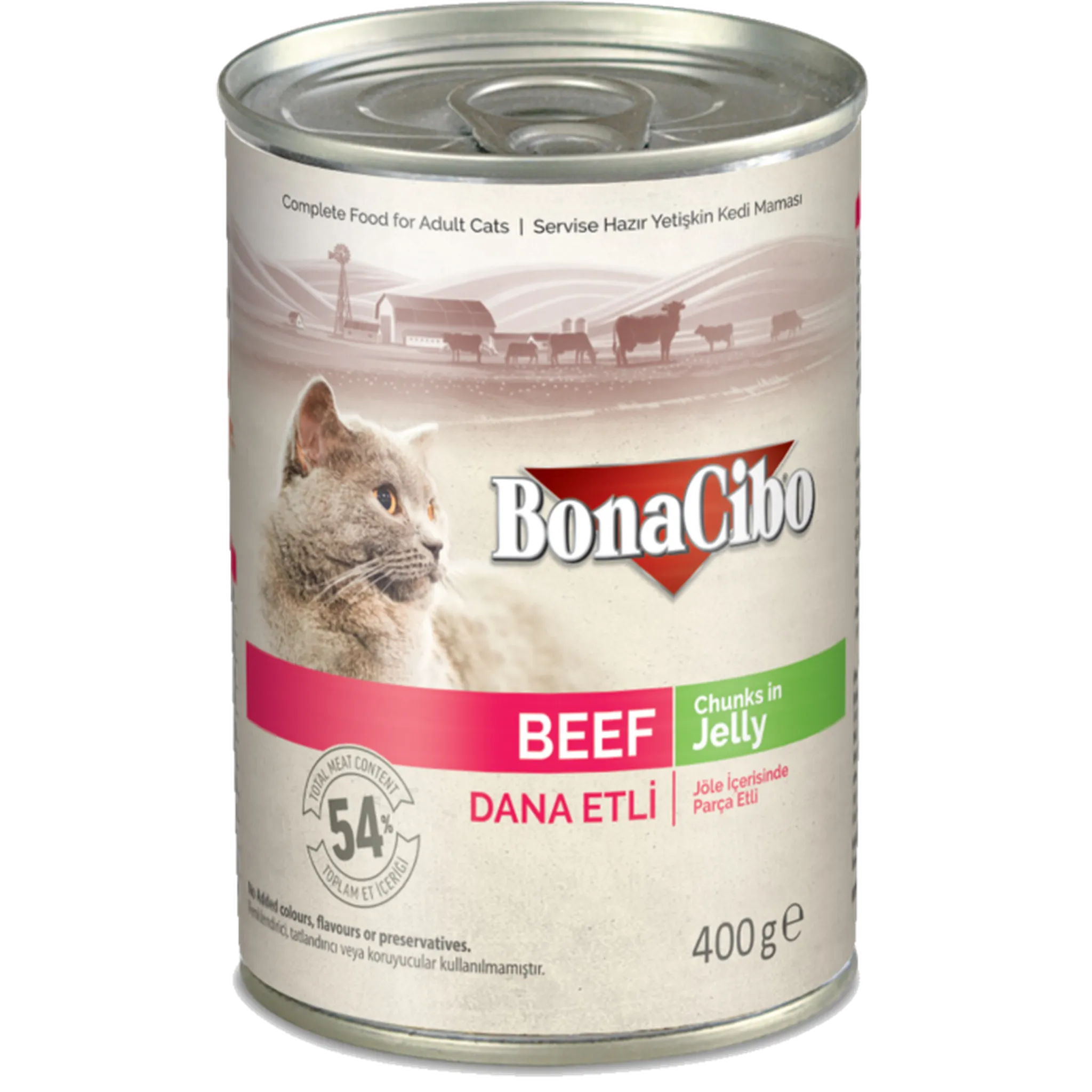 BONACIBO Canned Cat Food Beef 400g