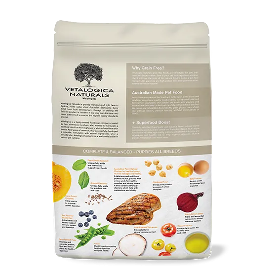 Bundle Pack of 2 x Vetalogica Naturals Grain Free Chicken Puppy Food 3kg