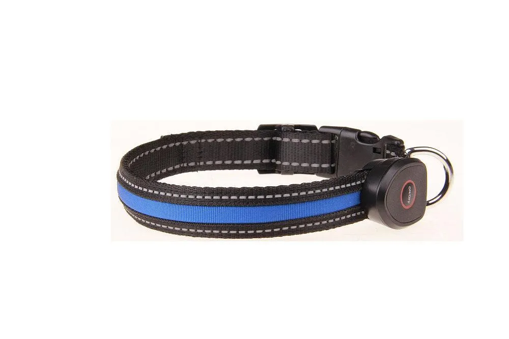 Cute Rechargeable LED Luminous Nylon Dog Collar