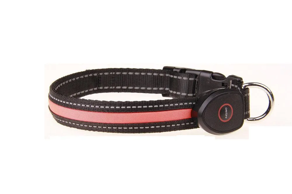 Cute Rechargeable LED Luminous Nylon Dog Collar
