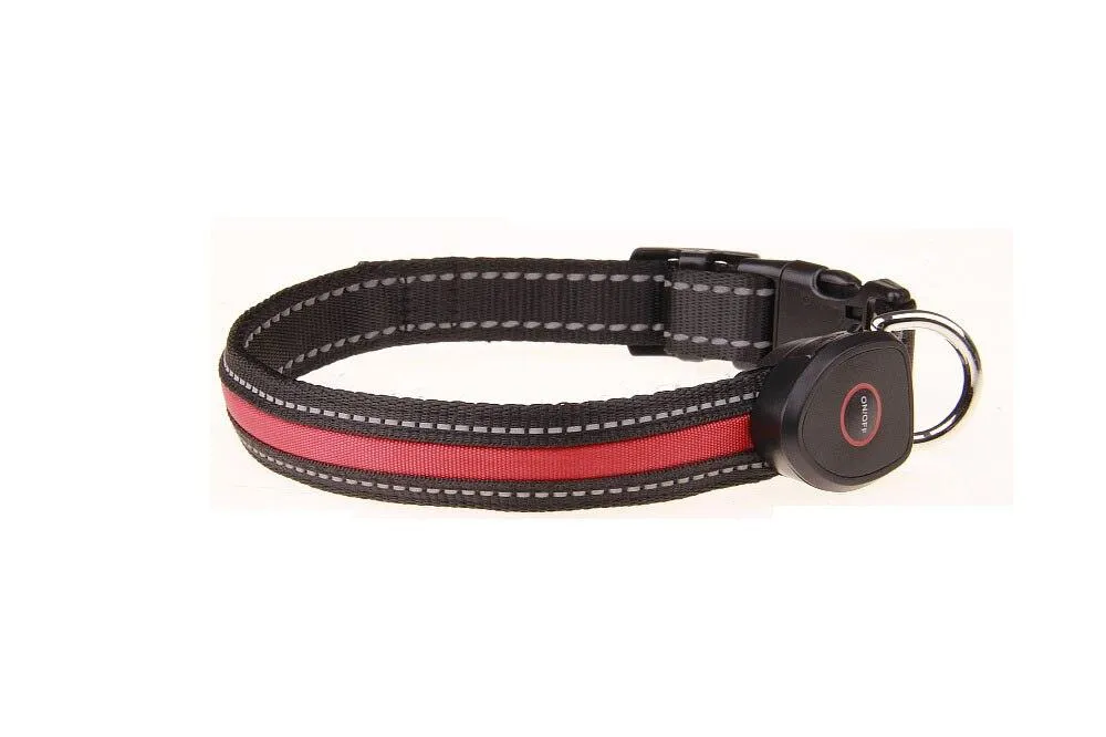 Cute Rechargeable LED Luminous Nylon Dog Collar