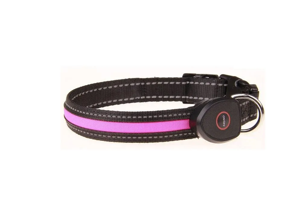 Cute Rechargeable LED Luminous Nylon Dog Collar