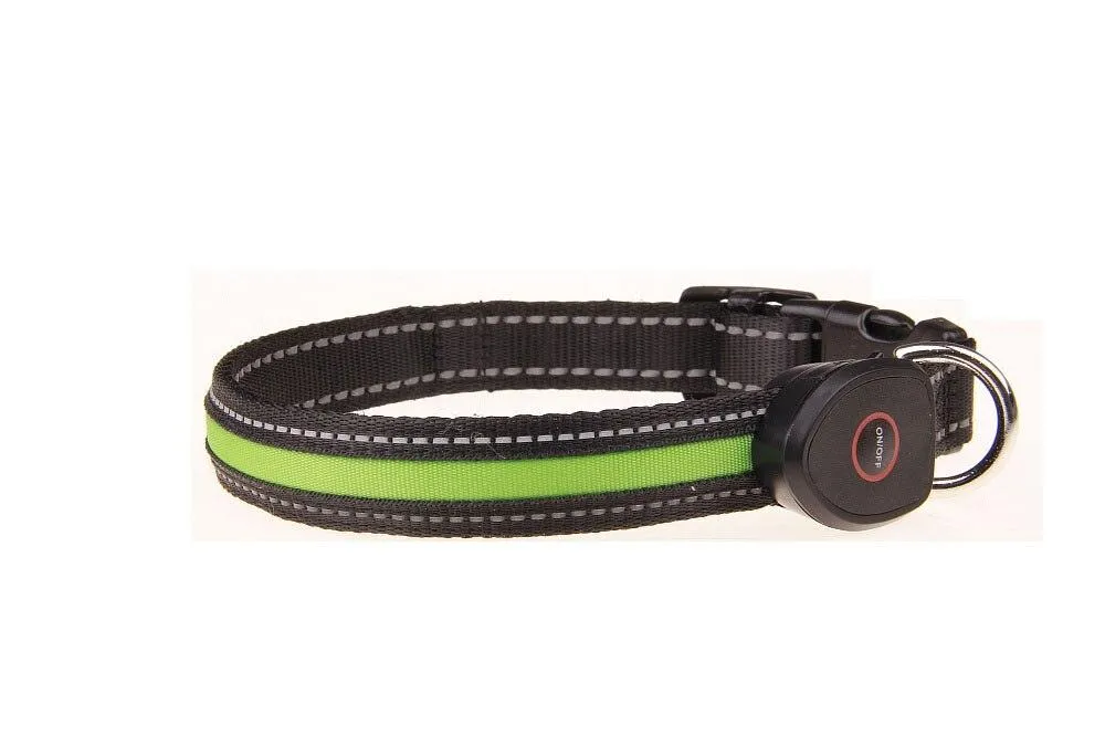 Cute Rechargeable LED Luminous Nylon Dog Collar