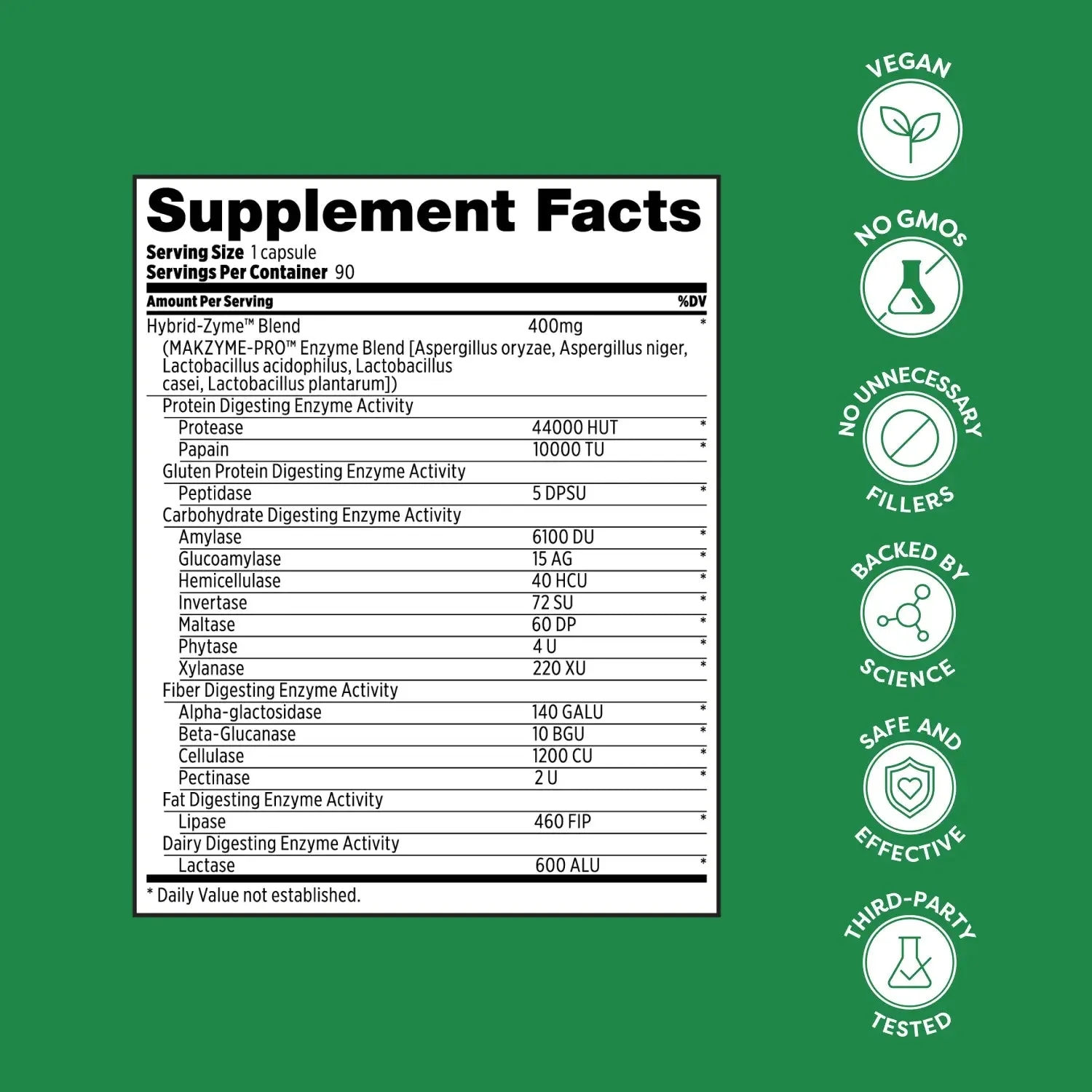 Daily Digestive Enzymes Capsules - 90 Count