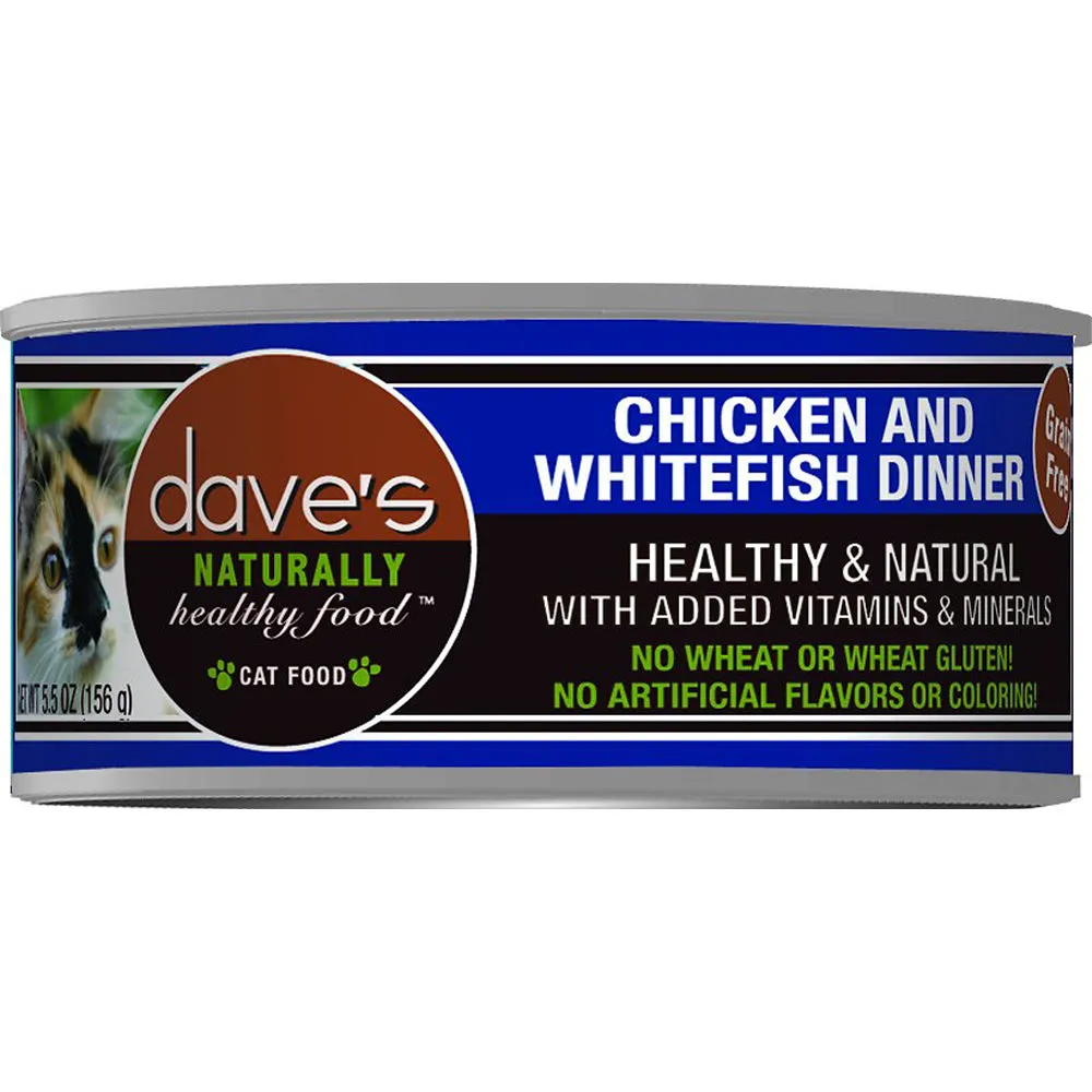 Dave's Pet Food Naturally Healthy Chicken & Whitefish Dinner Grain-Free Wet Cat Food 5.5oz