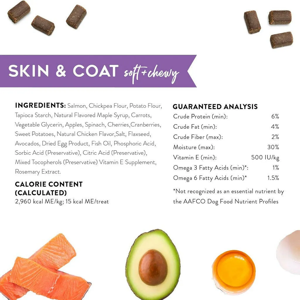 Dogswell Skin & Coat Soft & Chewy Salmon Flavored Treats for Dogs 14 oz