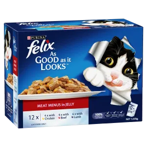 Felix As Good As It Looks Meat Menu Adult Wet Cat Food 85g x 12
