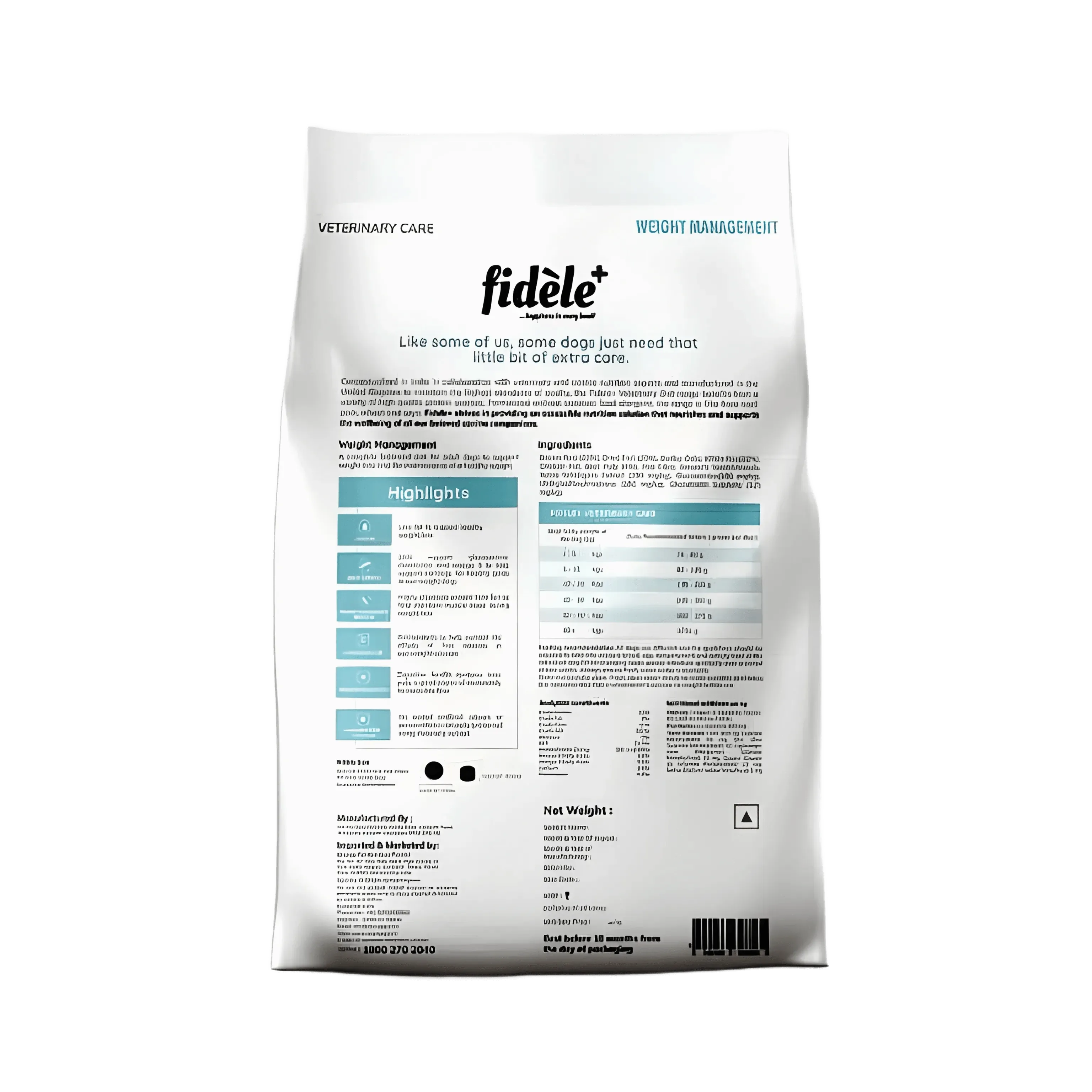 FIDELE PLUS WEIGHT MANAGMENT DRY FOOD (S)