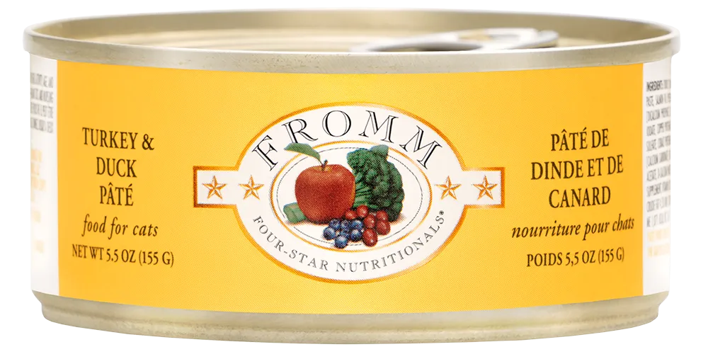 Four-Star Turkey & Duck Pâté Wet Cat Food from Fromm, 5.5oz cans