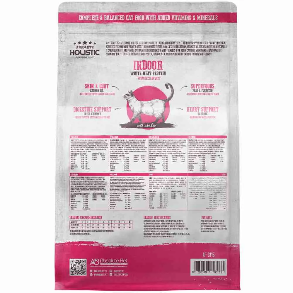 'FREE TREATS w 3lb': Absolute Holistic Indoor Chicken Grain-Free Dry Cat Food