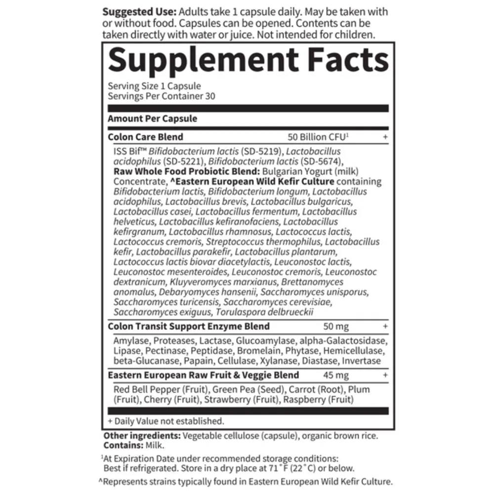 Garden of Life Raw Probiotics Colon Care 30 Capsules