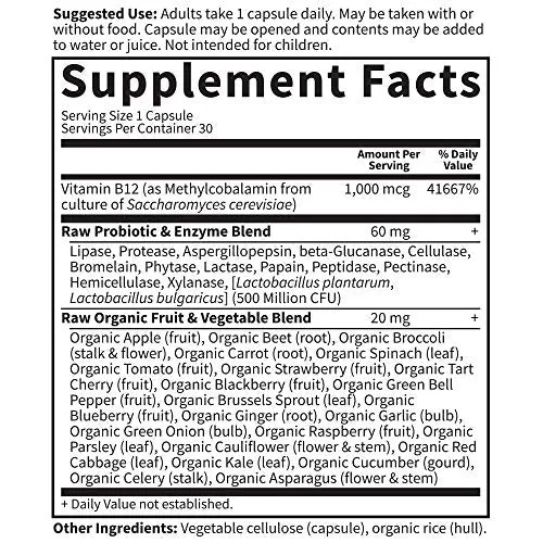 Garden of Life Vitamin Code Raw B-12, 30 Vegan Capsules