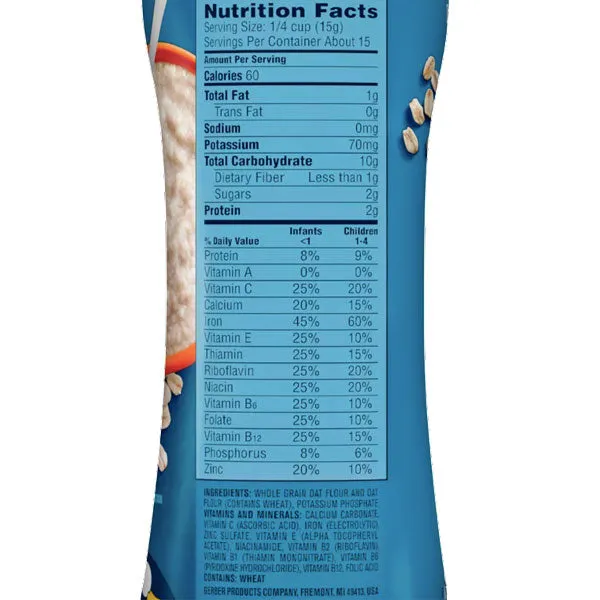 Gerber Single Baby Cereal, Oatmeal - 8oz