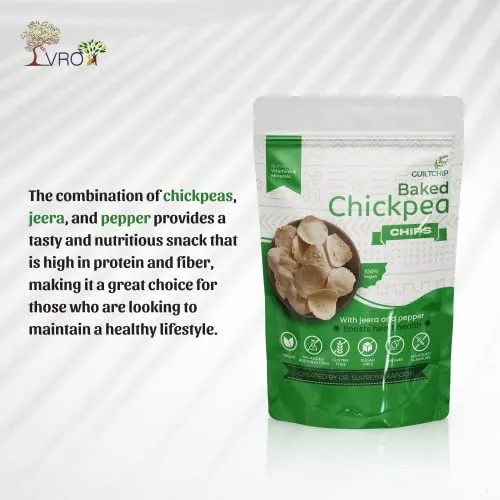 GUILTCHIP Baked Chickpea Chips With Dill And Cumin - 150 Grams