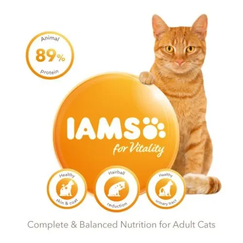 IAMS for Vitality Adult Dry Cat Food Hairball Reduction with Fresh Chicken 2kg