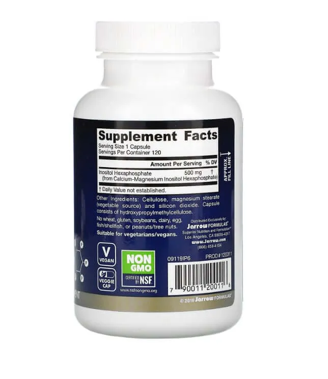 IP6, Inositol Hexaphosphate, 500 mg, 120 Veggie Caps, Jarrow Formulas