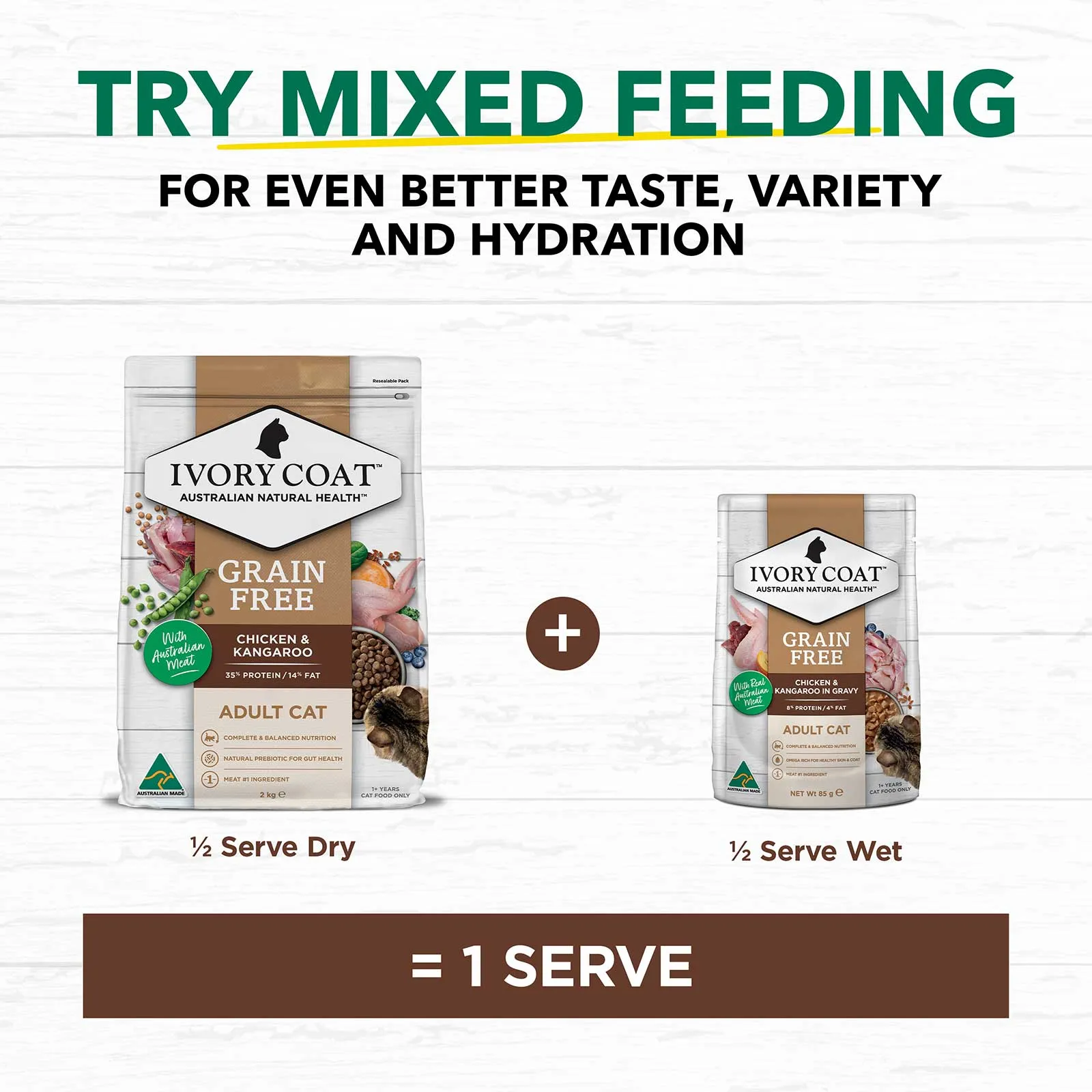 Ivory Coat Grain Free Cat Food Adult Indoor Chicken & Kangaroo