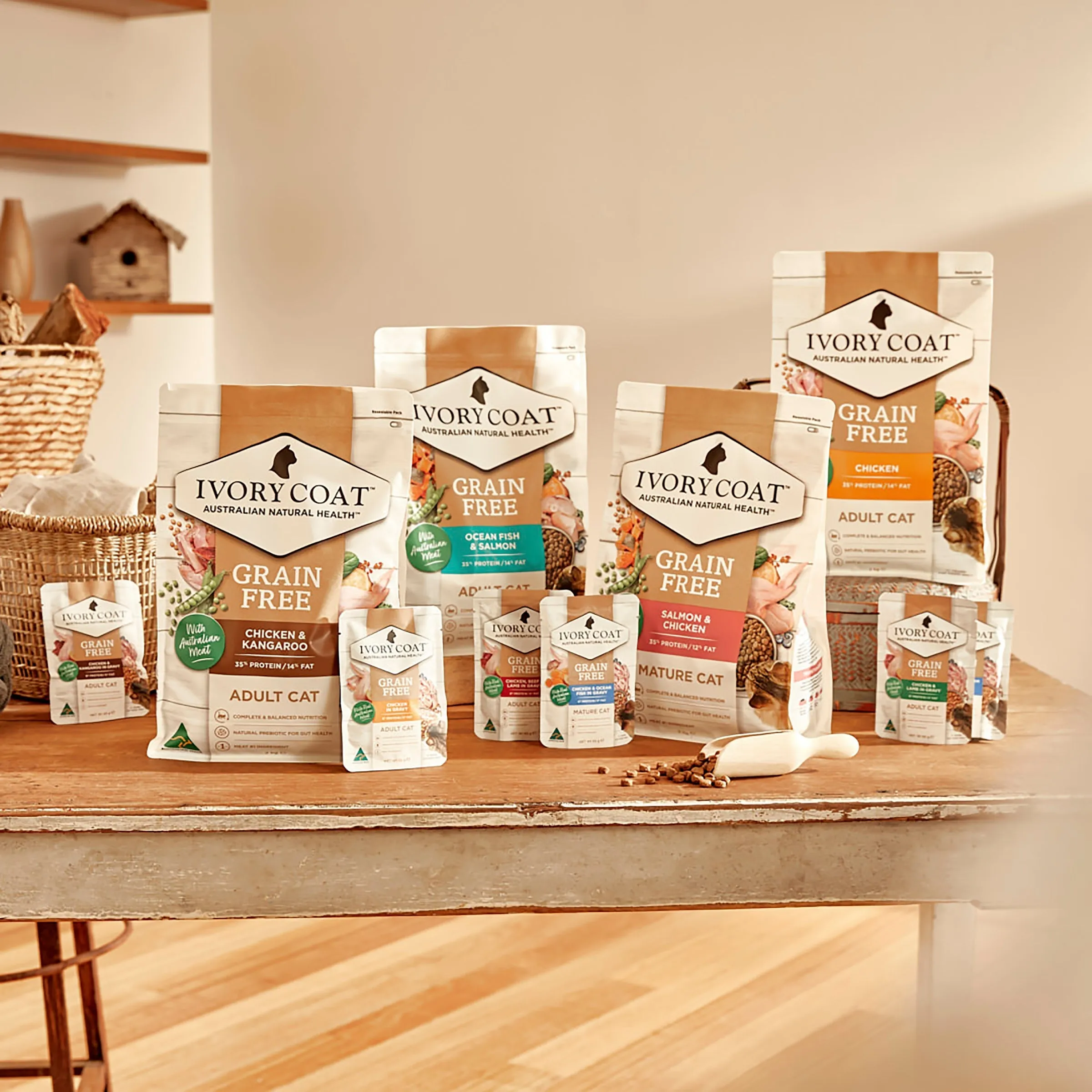 Ivory Coat Grain Free Chicken and Ocean Fish in Gravy Mature Cat Wet Food 85g x 12^^^
