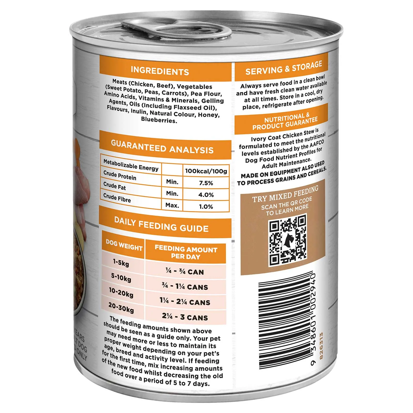 Ivory Coat Grain Free Dog Food Can Adult Chicken Stew