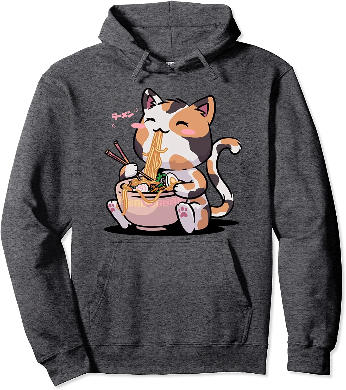 Kawaii Neko Cat Ramen Bowl Anime Otaku Japanese Noodles Pullover Hoodie
