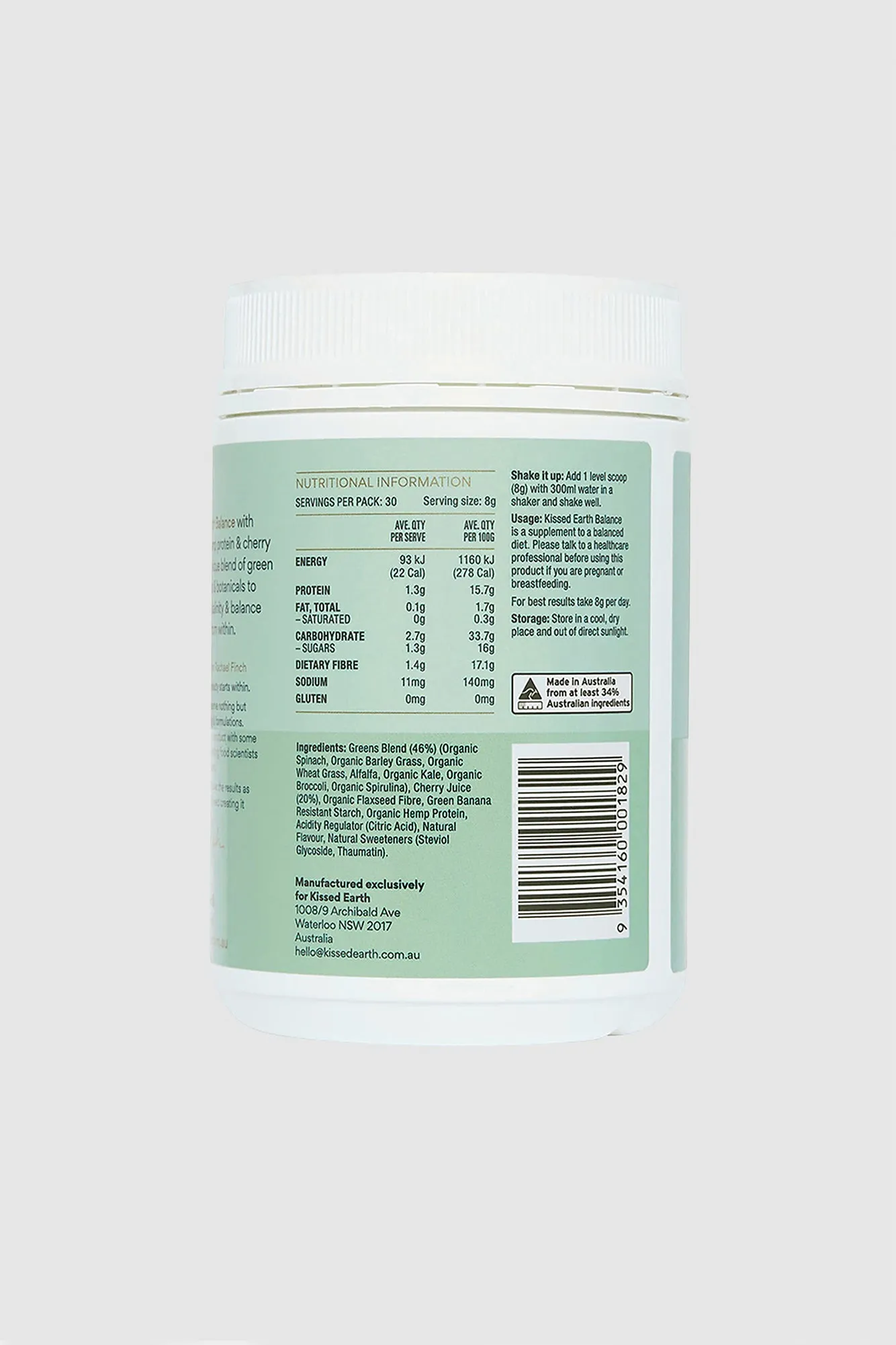 KISSED EARTH Balance Super Greens Protein 240g