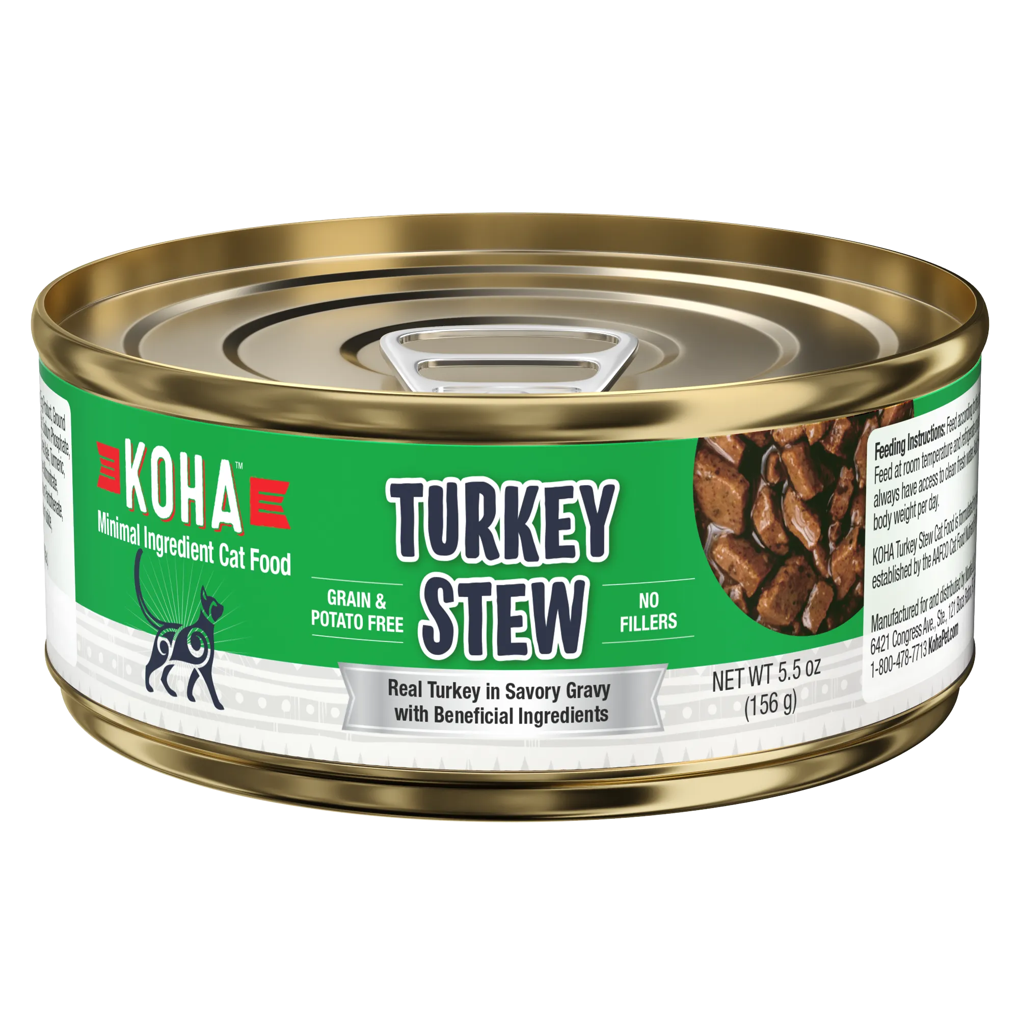 KOHA Grain & Potato Free Turkey Stew Canned Cat Food