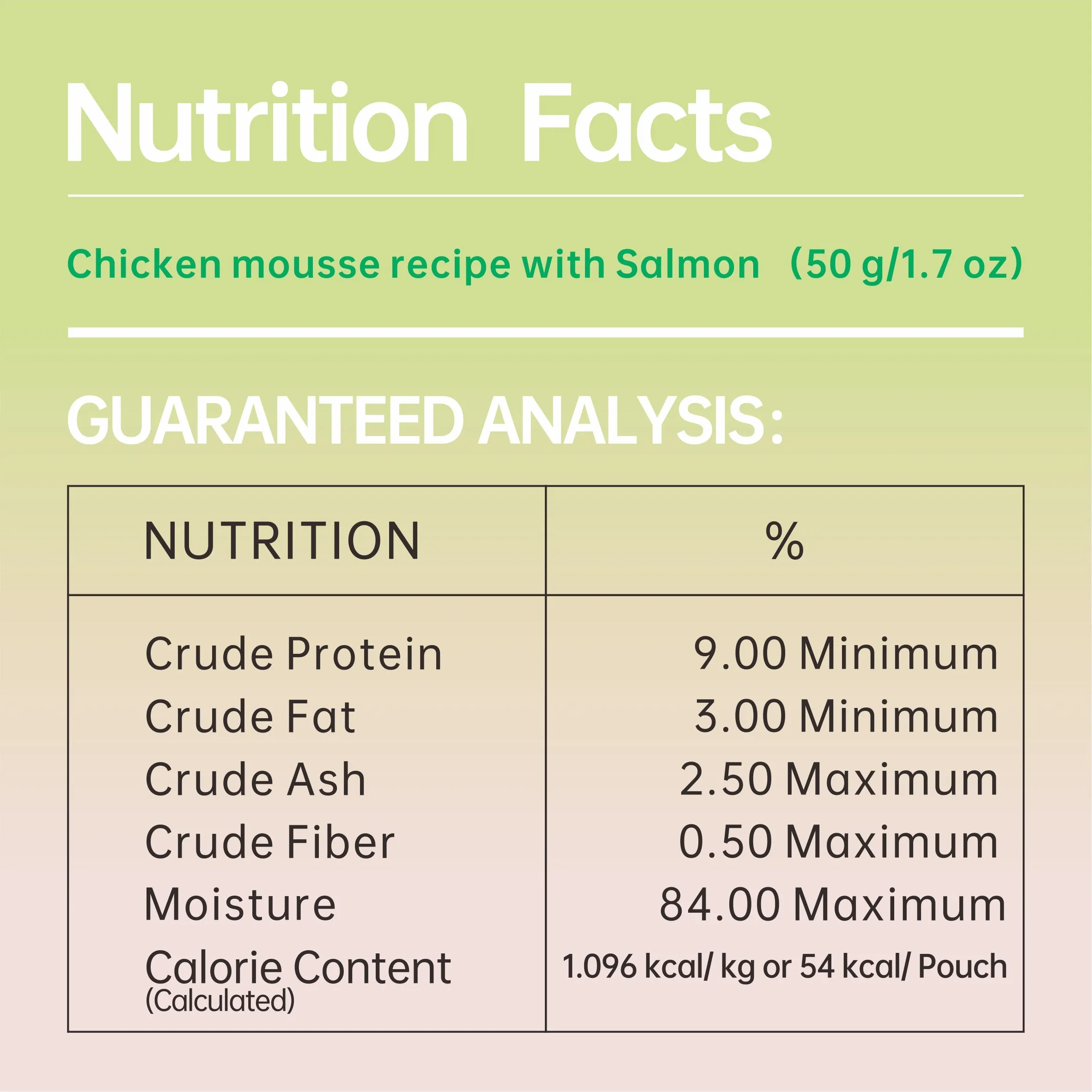 Michu Rainbow Mousse Chicken With Spinach & Salmon Flavour Cat Wet Food 50g x 10