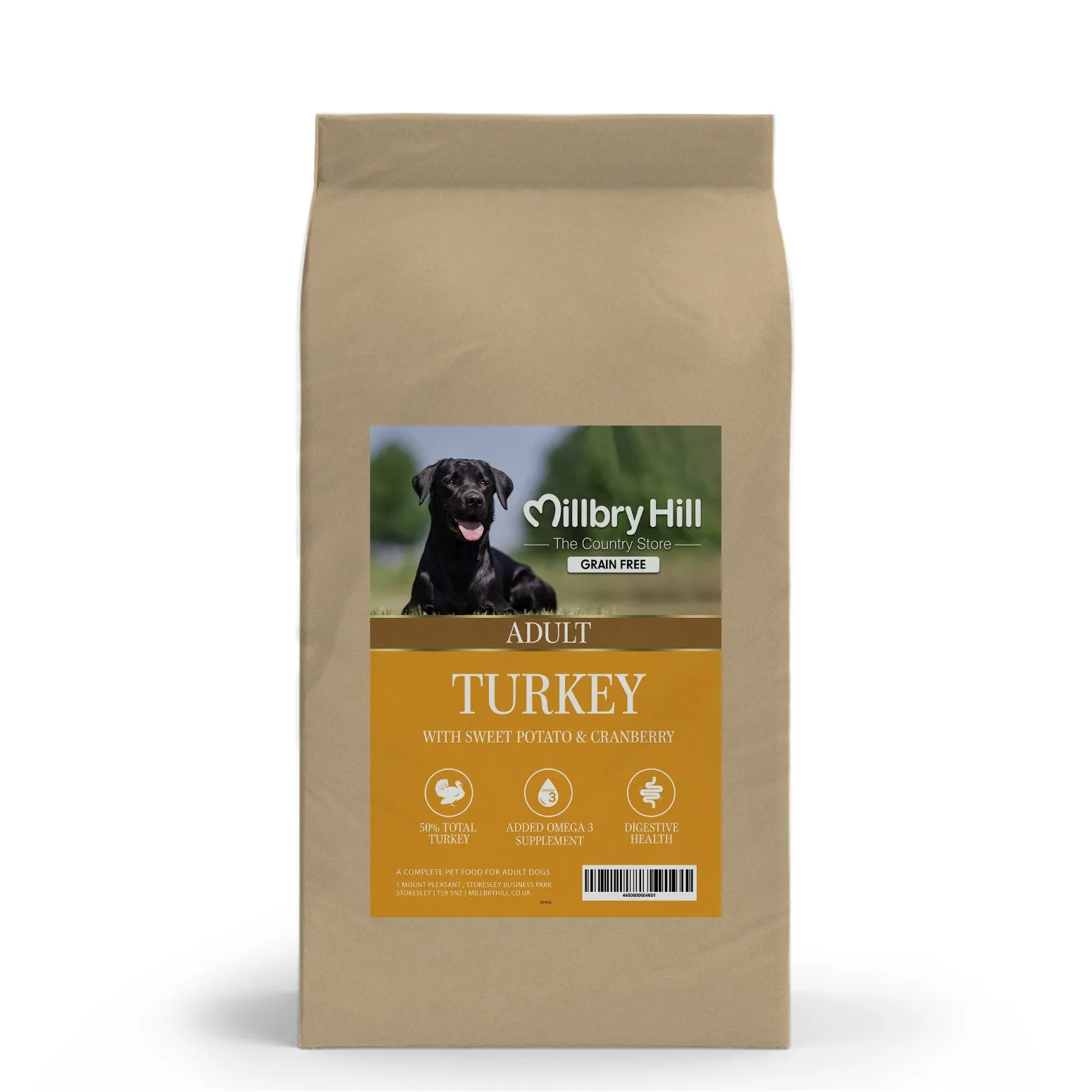 Millbry Hill Grain Free Adult Dog with Turkey, Sweet Potato & Cranberry
