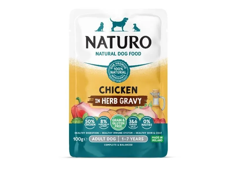 Naturo Adult Dog Food Grain & Gluten Free Chicken in Herb Gravy 100g x 12