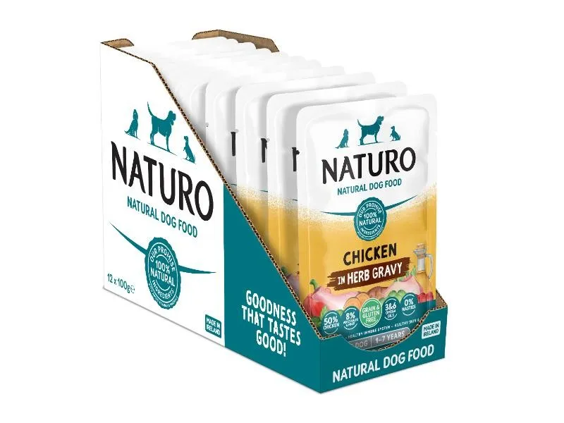 Naturo Adult Dog Food Grain & Gluten Free Chicken in Herb Gravy 100g x 12
