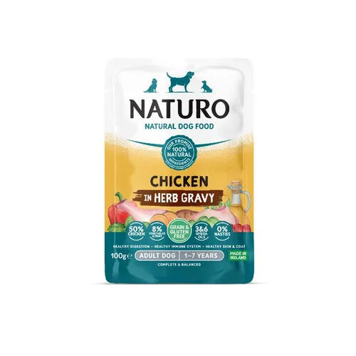 Naturo Adult Dog Food Grain & Gluten Free Chicken in Herb Gravy 100g x 12