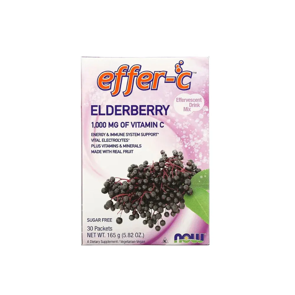 Now Effer-C Effervescent Drink Mix Elderberry 1000mg 30s