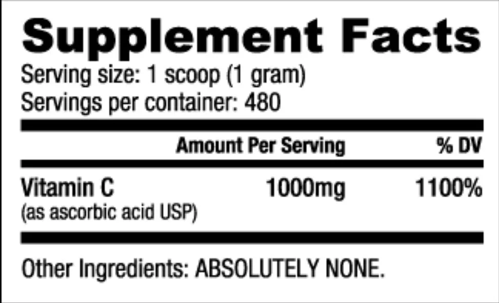 NutraBio- Vitamin C Powder 240/480 Grams