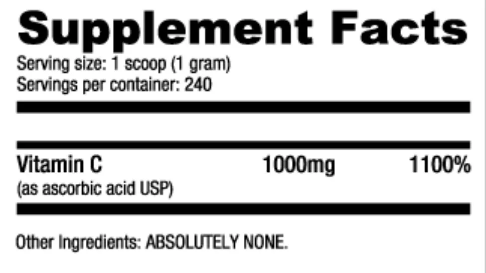 NutraBio- Vitamin C Powder 240/480 Grams