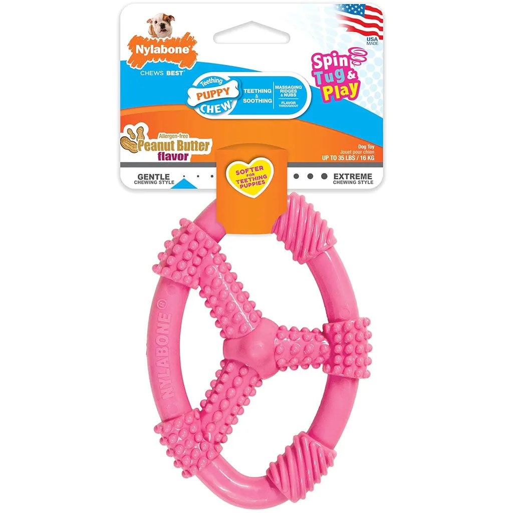 Nylabone Spin Tug & Play Puppy Chew Dog Toy, Medium/Wolf
