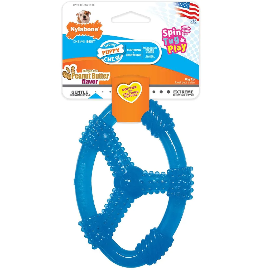 Nylabone Spin Tug & Play Puppy Chew Dog Toy, Medium/Wolf
