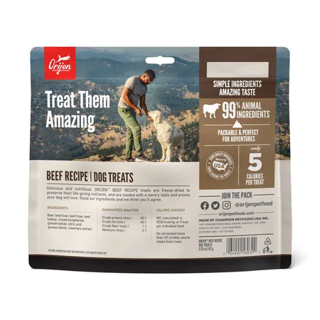 ORIJEN Freeze Dried Ranch Raised Beef Dog Treats
