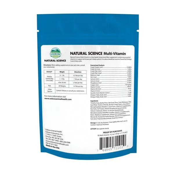 Oxbow Natural Science Multi Vitamin 60 Pack^^^