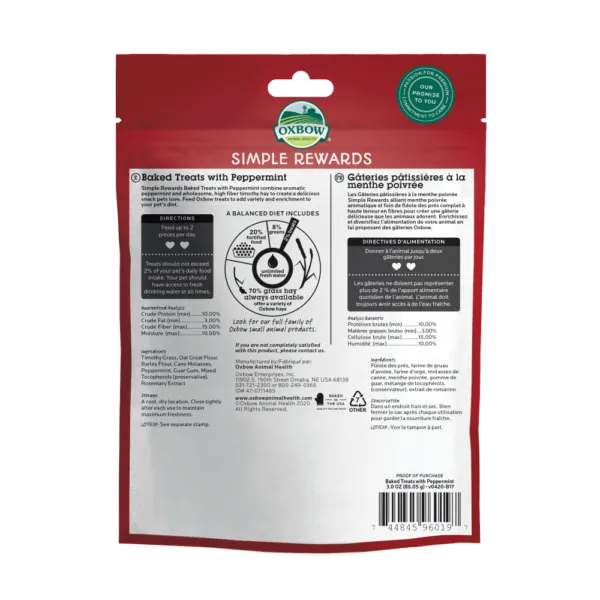 Oxbow Simple Rewards Baked Treats - Peppermint