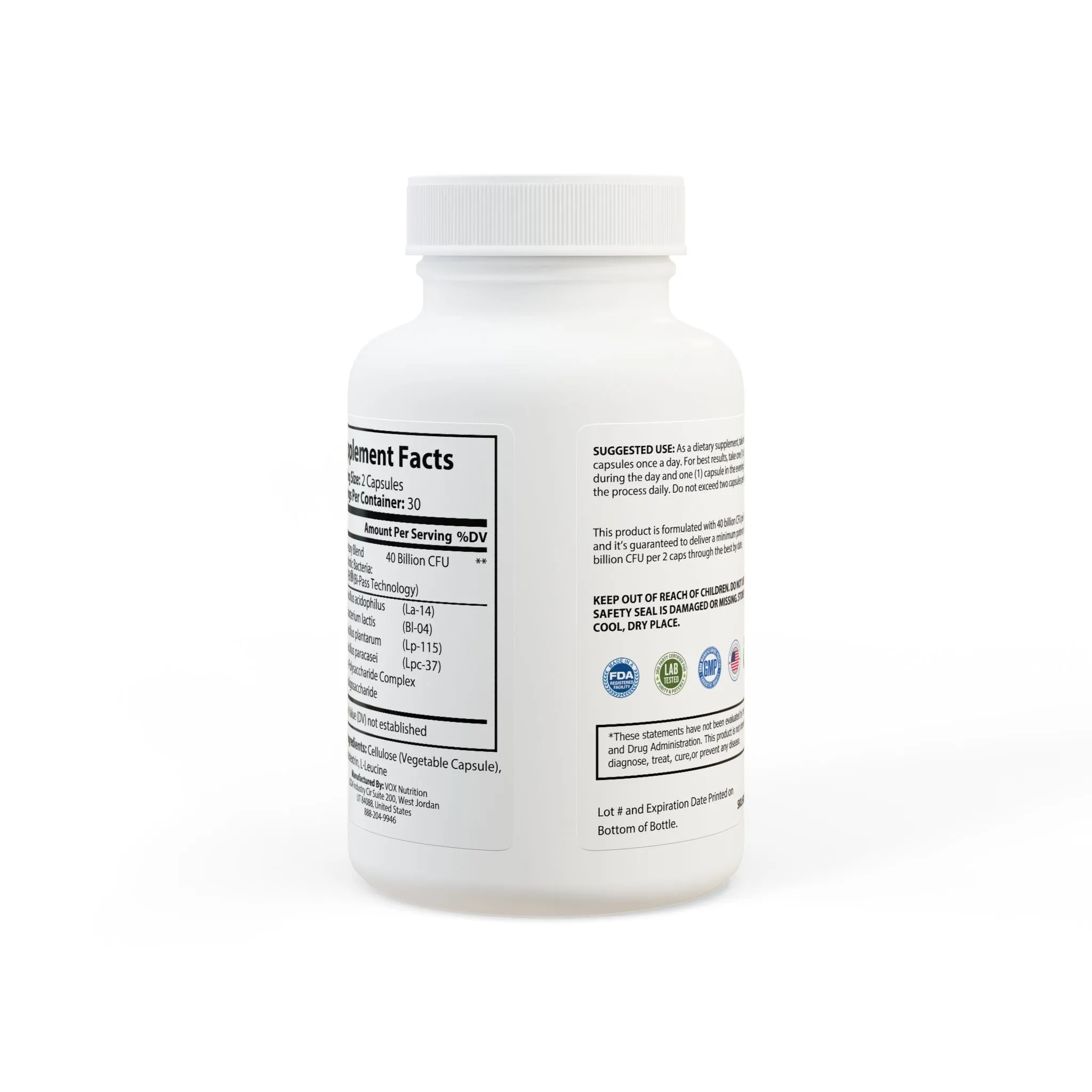 Probiotics Supplement (60 Capsules) by Aziza & Fae