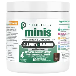 Progility Minis Allergy & Immune Soft Chew Supplements for Dogs for Seasonal Allergy Support | Advanced Immunity Support - For Small and Medium Dogs