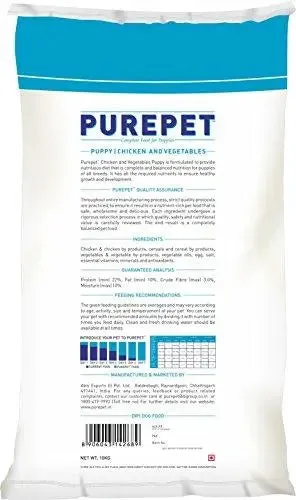 Purepet Chicken & Vegetables Puppy Dog Food, 10kg