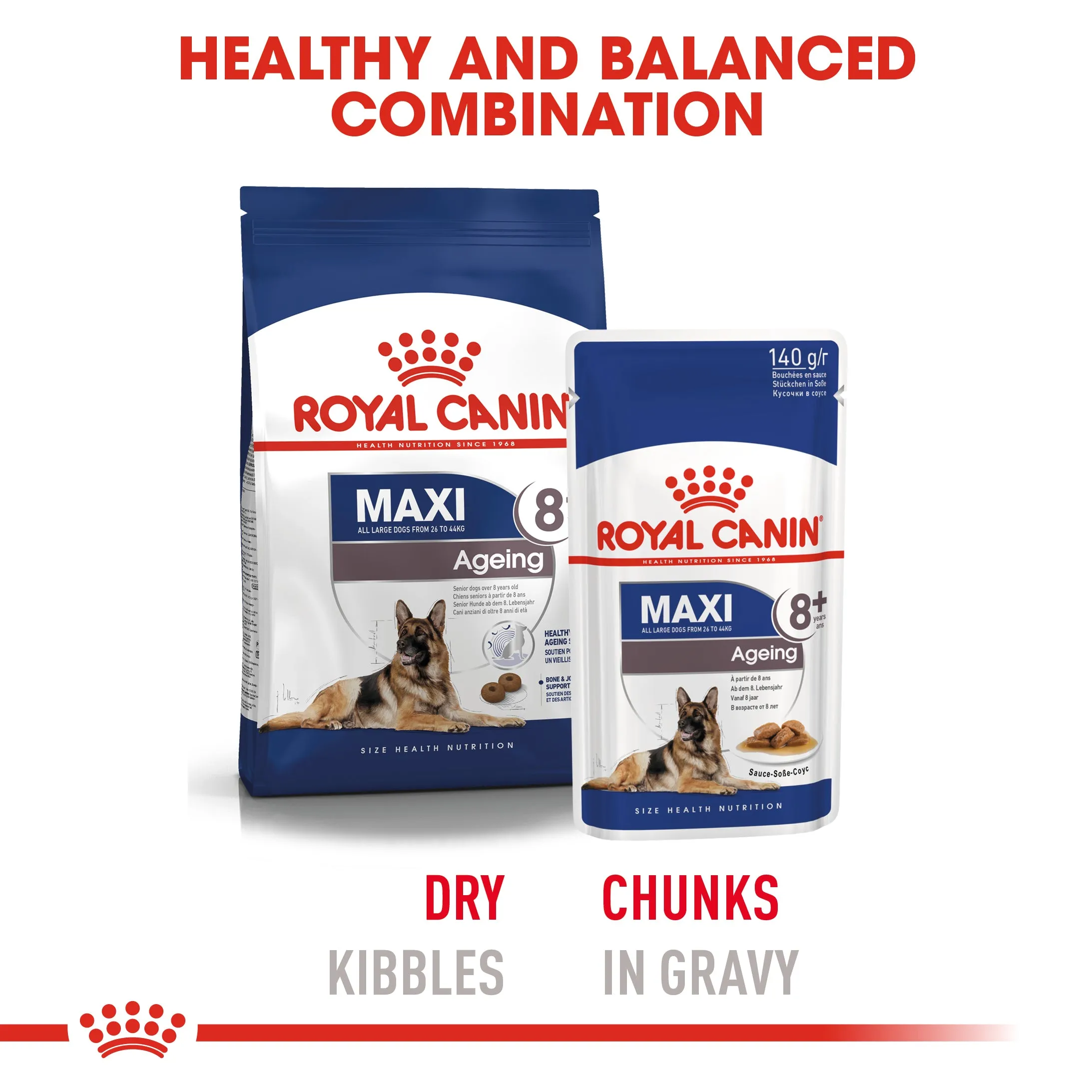 Royal Canin Maxi Ageing in Gravy Pouch 140g
