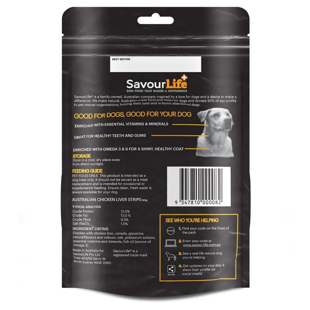 SavourLife Australian Liver Strips Dog Treats 165g