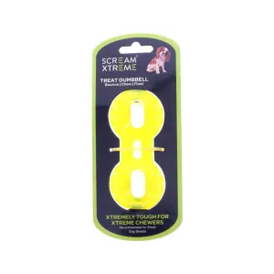 Scream Xtreme Treat Dumbbell Dog Toy